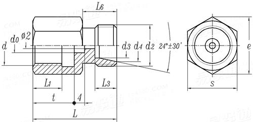 GB  3751.2 - 1983 卡套式压力表接头体