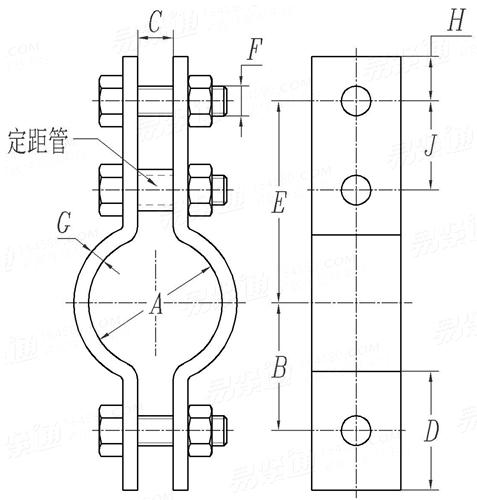 HG /T 21629 (A9) - 2021 标准型铬钼钢3螺栓管夹（426℃~550℃）