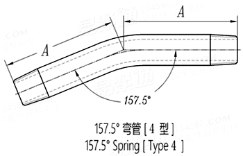 BS EN  10241 (T24-4) - 2000 鋼制螺紋管件 表24 - 157.5°彎管 4型