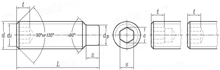 KS B 1028 (T3) - 1990 (R2020) 内六角圆柱端紧定螺钉