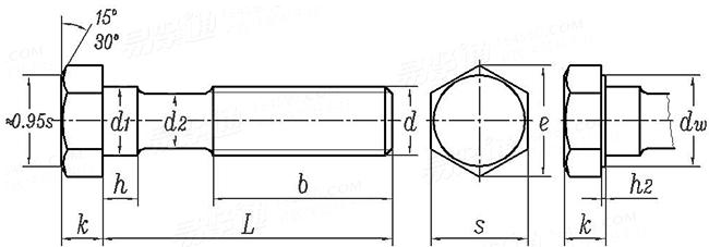 GOST  7811 (-1) - 1970 小六角头导颈螺栓 A级，1型