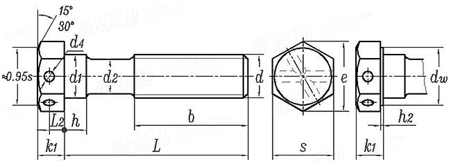 GOST  7811 (-3) - 1970 小六角頭導頸螺栓 A級，3型