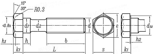 GOST  7811 (-4) - 1970 小六角頭導頸螺栓 A級，4型