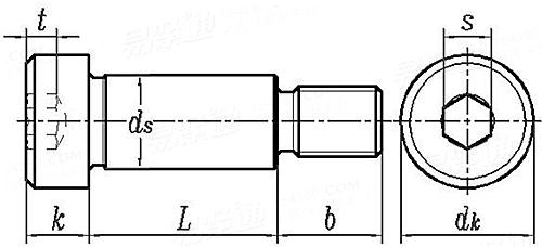 ASME B 18.3 - 2003 (R2008) 内六角圓柱頭軸肩螺釘 [Table 4]