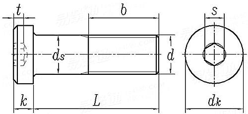 ASME B 18.3 - 2003 (R2008) 内六角矮圓柱頭螺釘 [Table 1G]