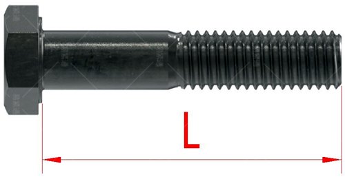 六角头螺栓长度测量示意图