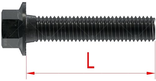 六角法兰面螺栓长度测量示意图