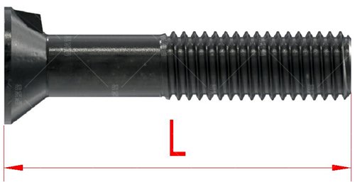 沉头螺栓长度测量示意图
